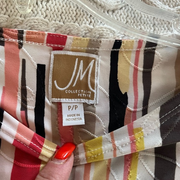 JM Collection Petite Colorful Abstract Women's Blouse Size XS - Picture 8 of 12